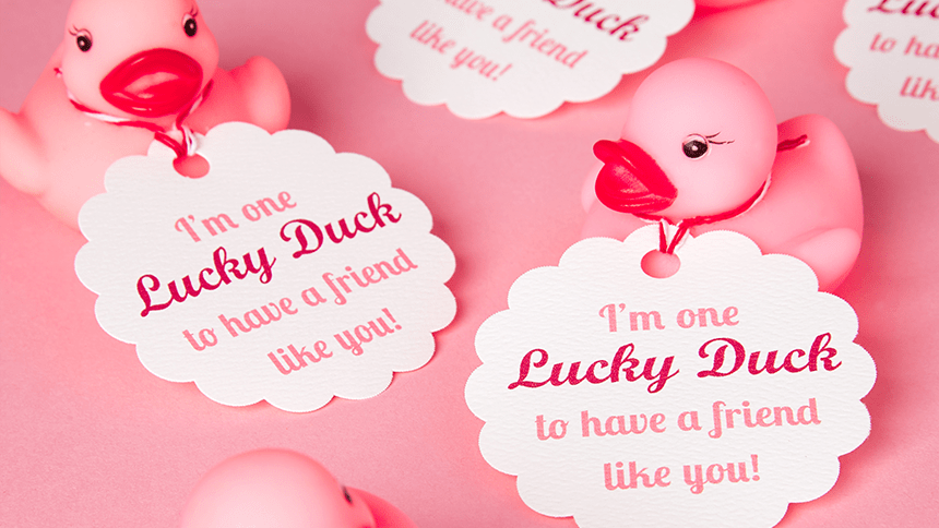 Rubber Duck Personalised Card Valentines Gift