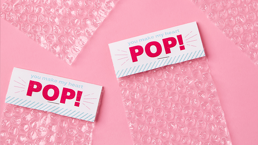 Bubble Wrap pop Valentines gift